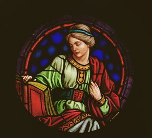Gelehrsamkeit oder St. Lucia (Buntglas) von Roth Miksa